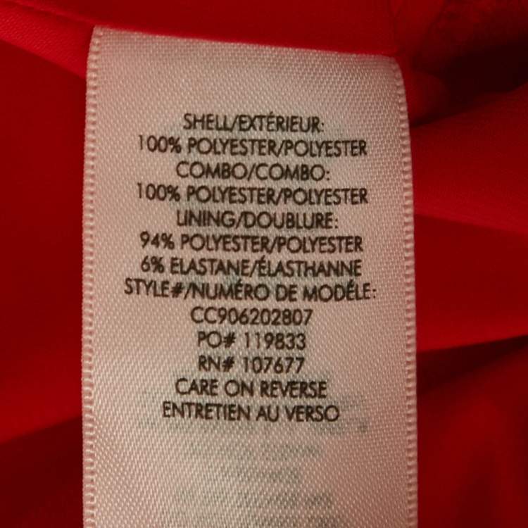 Pre Owned Alice + Olivia Red Crepe Cross Ruffle Keeva Jumpsuit M  