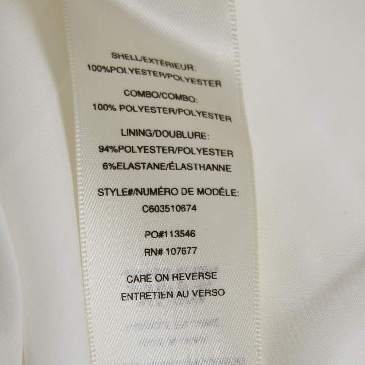 Pre Owned Alice + Olivia Off White Plisse Chiffon Naomi Maxi Dress S