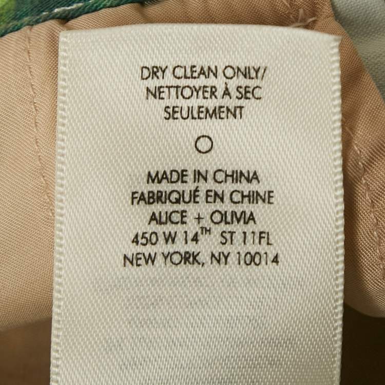 Pre Owned Alice + Olivia Multicolor Floral Print Cotton Wide-Leg Trousers S