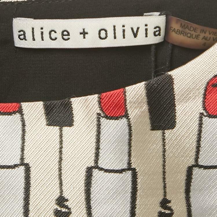 Pre Owned Alice + Olivia Multicolor Jacquard Lindsey Structured Pouf Mini Dress S  