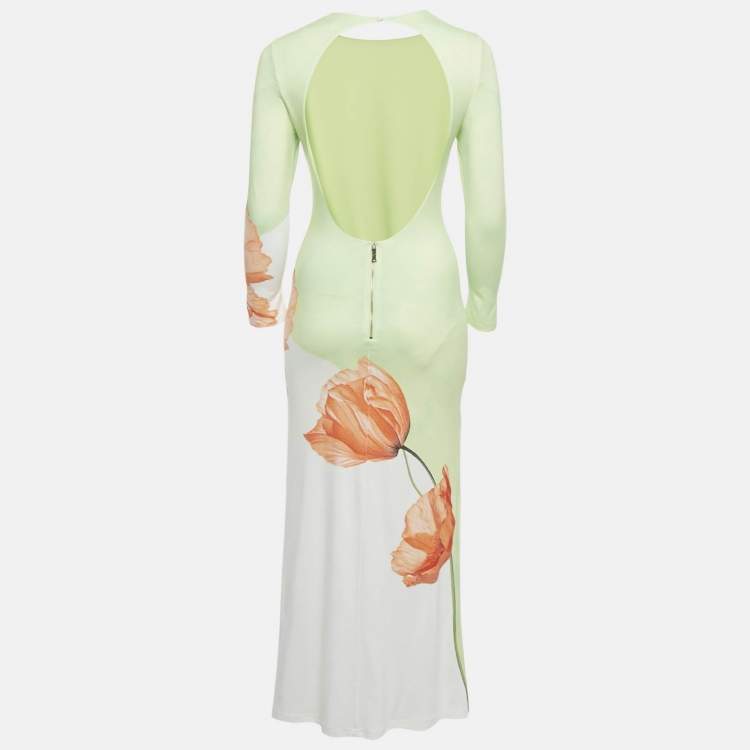 Pre Owned Alice + Olivia Green Floral Print Jersey Delora Maxi Dress S
