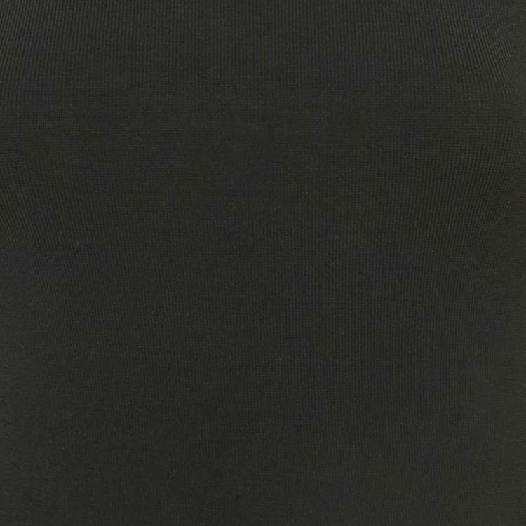 Pre Owned Alice + Olivia Black Rib Knit Midi Bodycon Dress XS