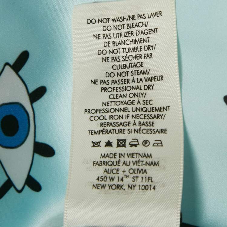 Pre Owned Alice + Olivia Light Blue Crepe Open Front Tailored Blazer L