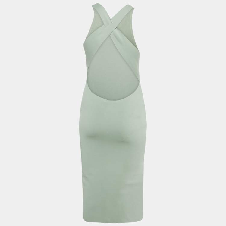 Pre Owned Alice + Olivia Green Stretch Knit Midi Dress M