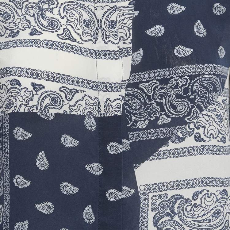 Pre Owned Alice + Olivia Navy Blue /White Bandana Print Shirt M