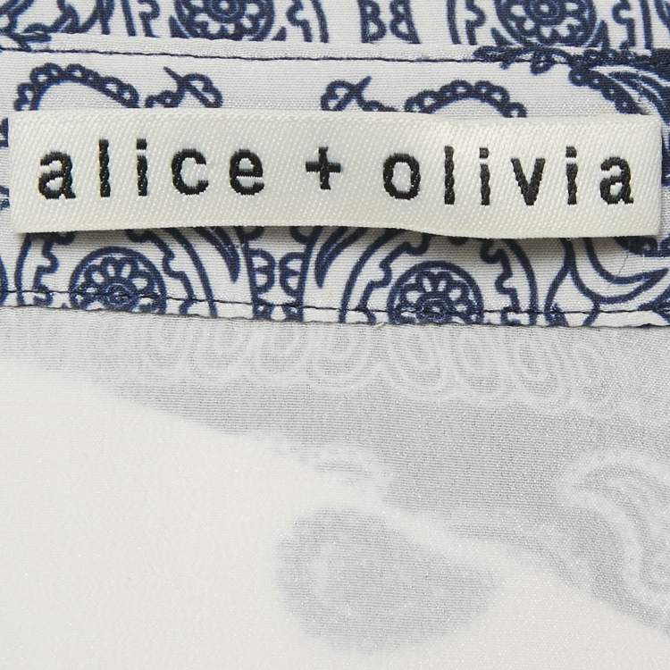 Pre Owned Alice + Olivia Navy Blue /White Bandana Print Shirt M