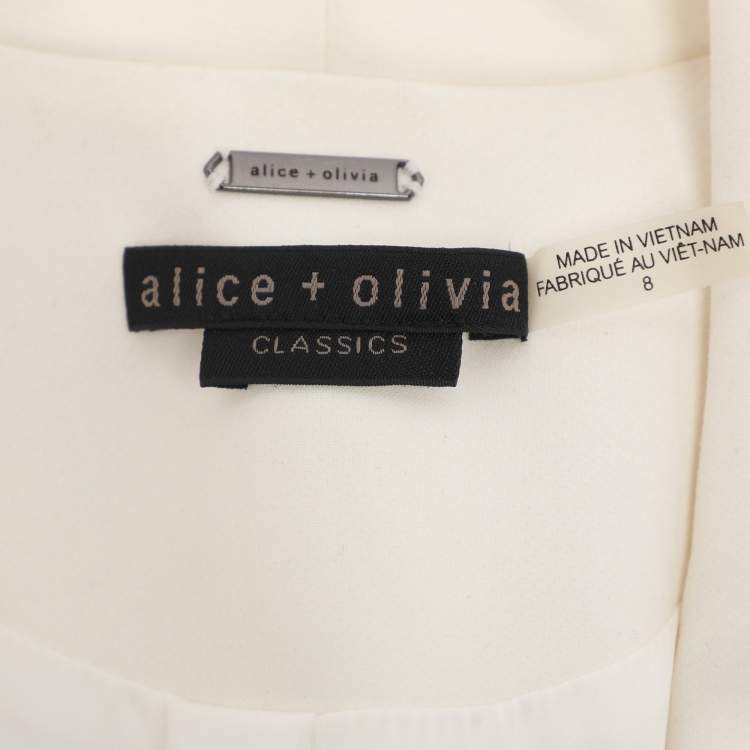 Pre Owned Alice + Olivia White Crepe Blazer M