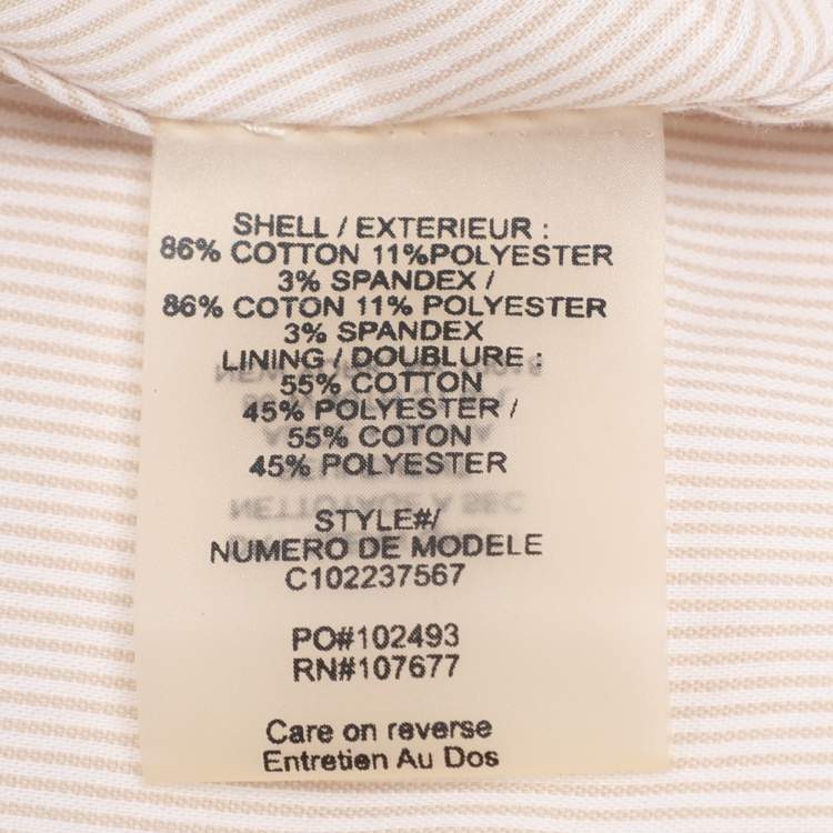 Pre Owned Alice + Olivia Cream Cotton Belted Coat L