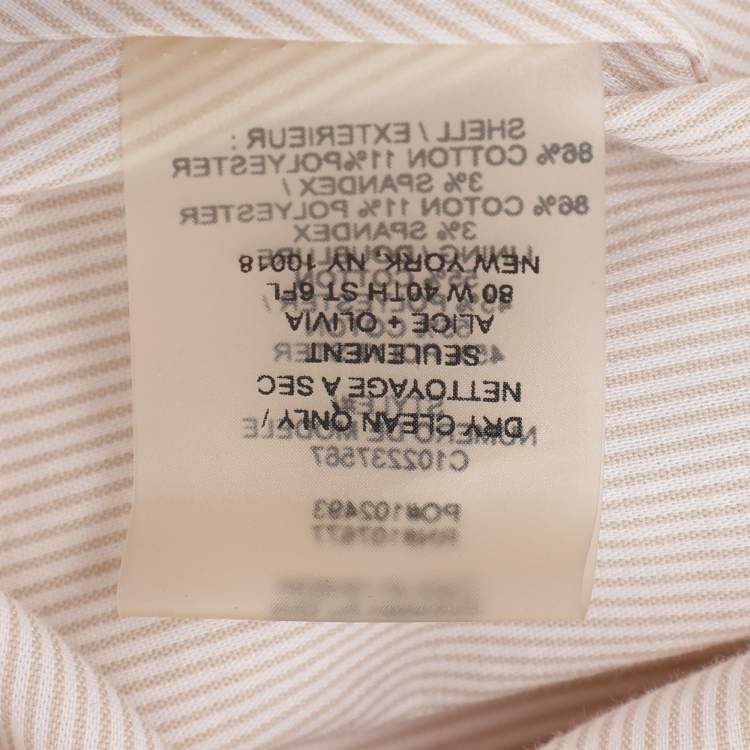 Pre Owned Alice + Olivia Cream Cotton Belted Coat L
