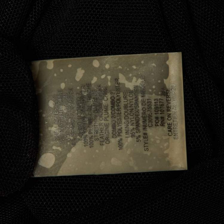 Pre Owned Alice + Olivia Black Embellished Jersey Feather Detail Peplum Mini Dress M