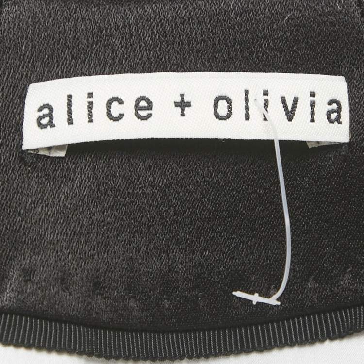 Pre Owned Alice + Olivia Black Satin Open Front Vest XS