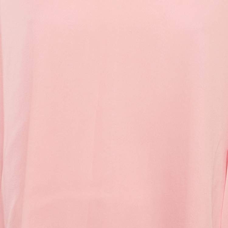 Pre Owned Alice + Olivia Light Pink Silk Bell Sleeve Blouse L