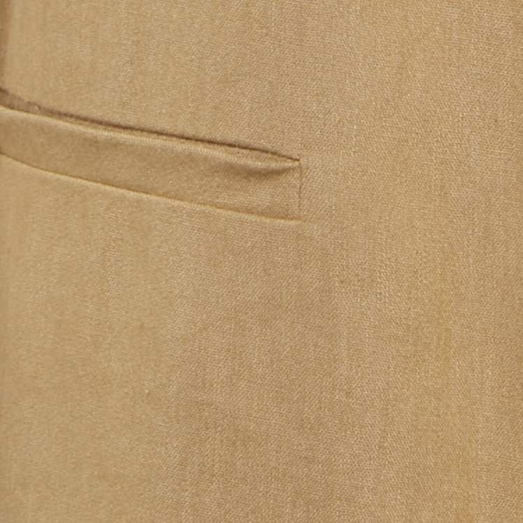 Pre Owned Alice + Olivia Brown Linen Blend Open Front Muriel Coat S