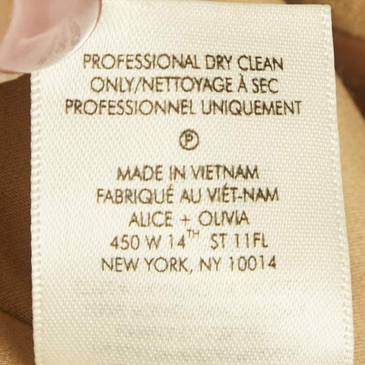 Pre Owned Alice + Olivia Brown Linen Blend Open Front Muriel Coat S