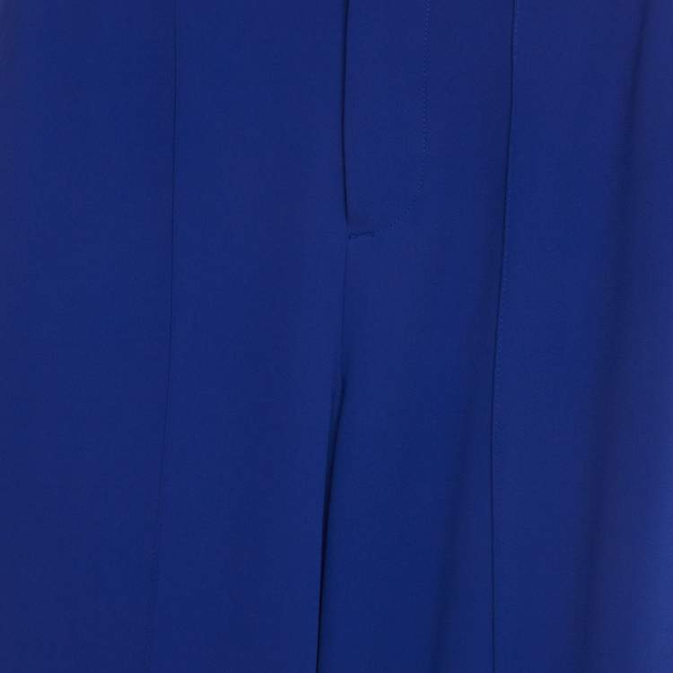 Pre Owned Alice + Olivia Blue Crepe Regular Fit Trousers S