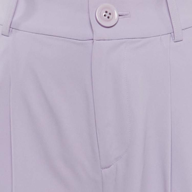 Pre Owned Alice + Olivia Purple Crepe Wide Leg Pants S