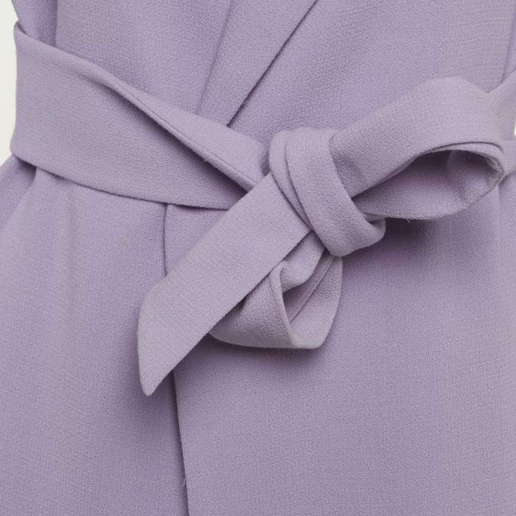 Pre Owned Alice + Olivia Lavender Wool Belted Mid-Length Coat S