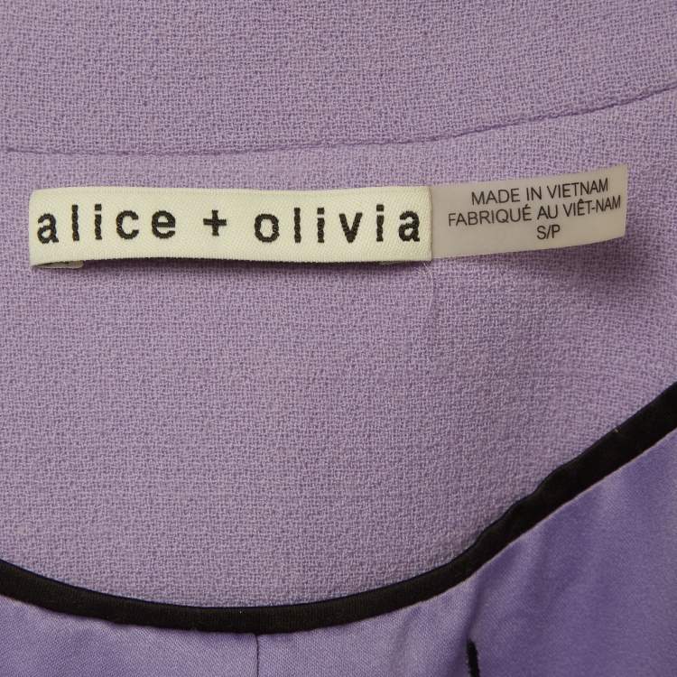 Pre Owned Alice + Olivia Lavender Wool Belted Mid-Length Coat S