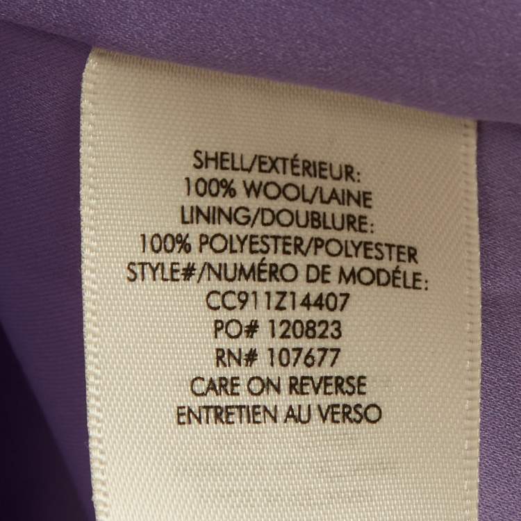 Pre Owned Alice + Olivia Lavender Wool Belted Mid-Length Coat S