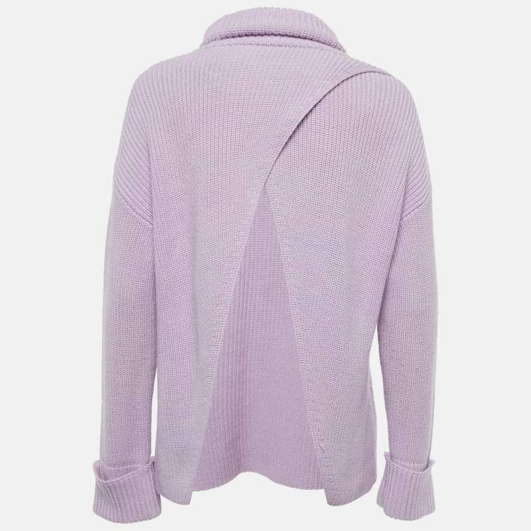 Pre Owned Alice + Olivia Purple Wool Knit Turtleneck Pullover M