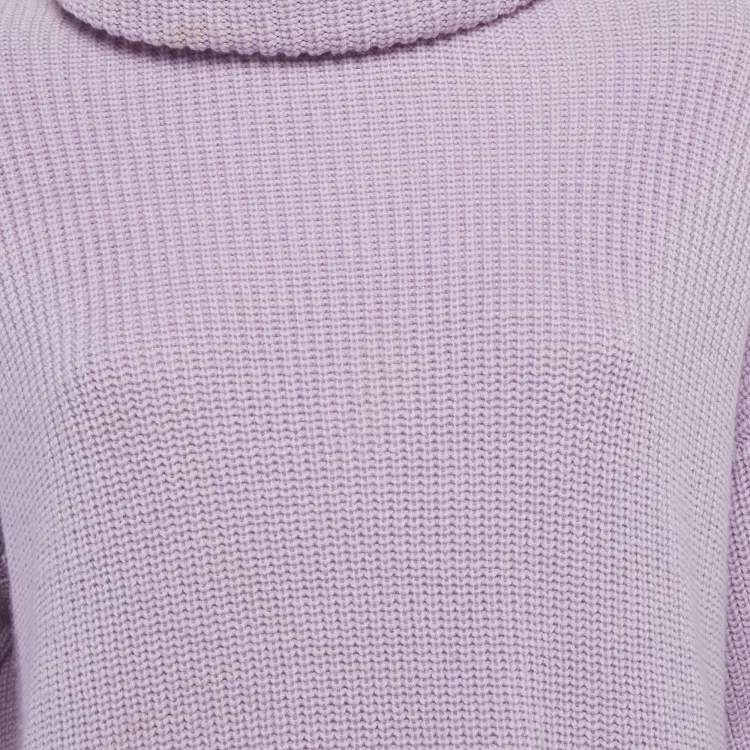Pre Owned Alice + Olivia Purple Wool Knit Turtleneck Pullover M