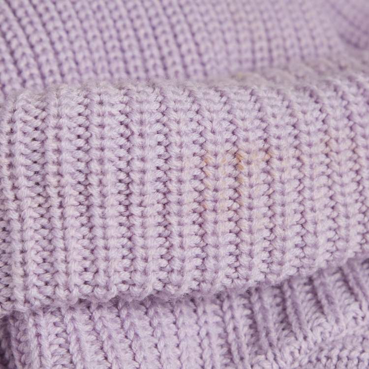 Pre Owned Alice + Olivia Purple Wool Knit Turtleneck Pullover M