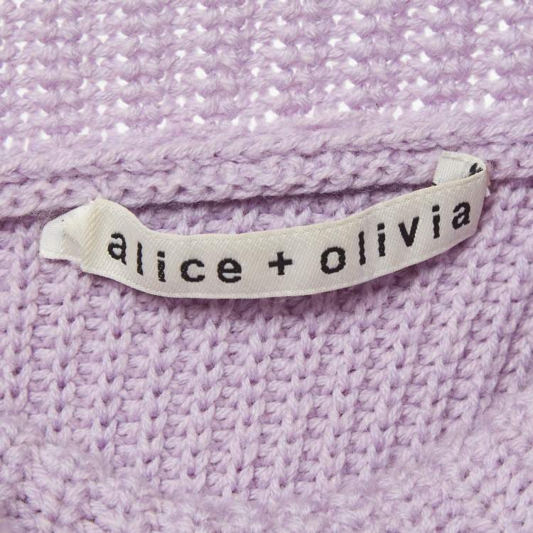 Pre Owned Alice + Olivia Purple Wool Knit Turtleneck Pullover M