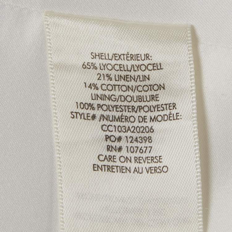 Pre Owned Alice + Olivia White Linen Blend Open-Front Belted Blazer S