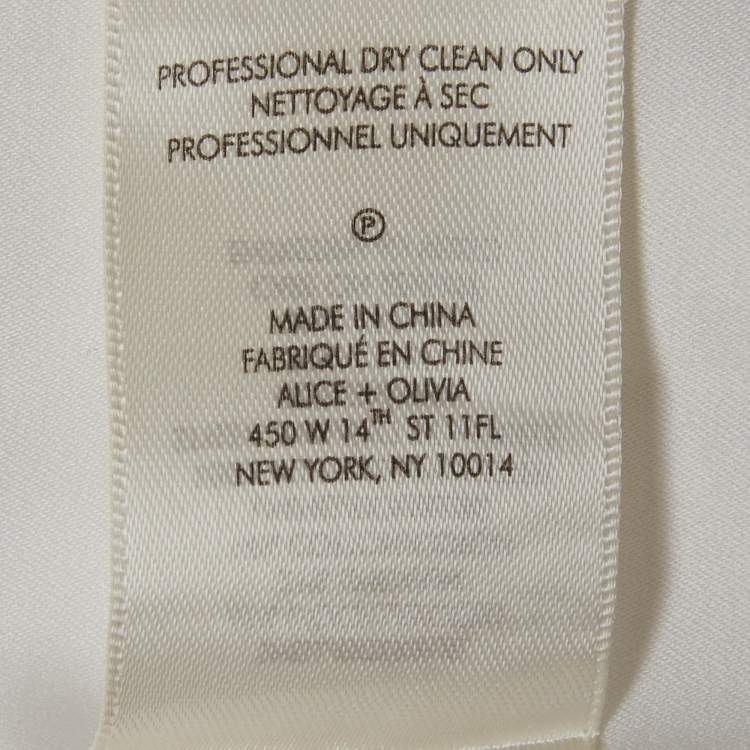 Pre Owned Alice + Olivia White Linen Blend Open-Front Belted Blazer S