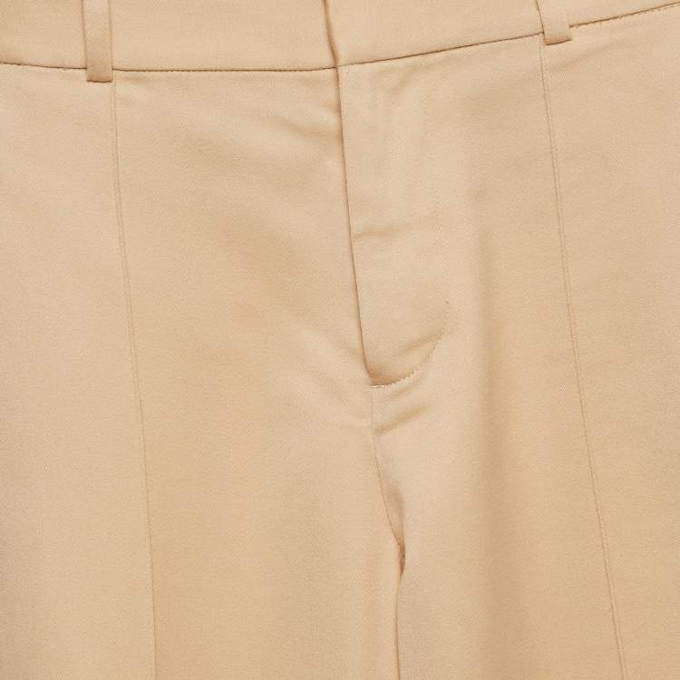 Pre Owned Alice + Olivia Beige Wool Wide-Leg Trousers S