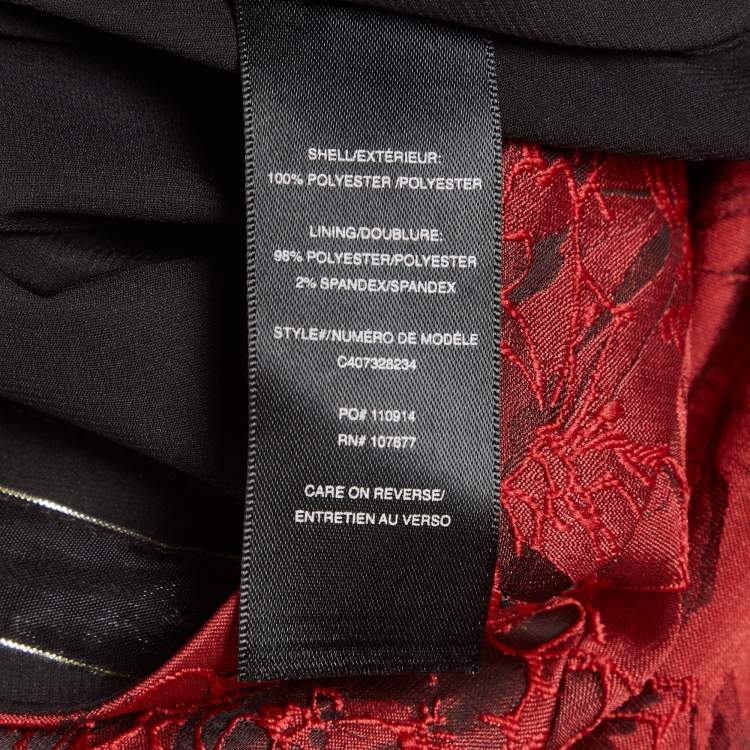 Pre Owned Alice + Olivia Red Floral Jacquard Flared Mini Skirt S