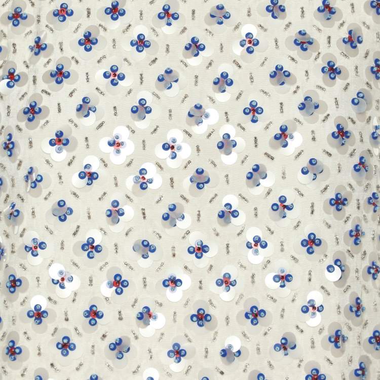 Pre Owned Alice + Olivia White Polyester Embellished Top XS