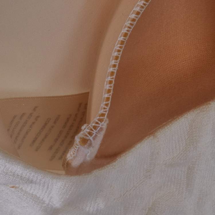 Pre Owned Alice + Olivia White Jacquard Embellished Crop Top S