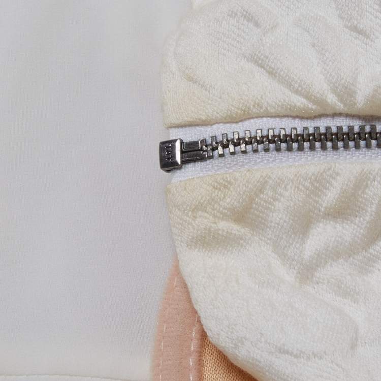 Pre Owned Alice + Olivia White Jacquard Embellished Crop Top S