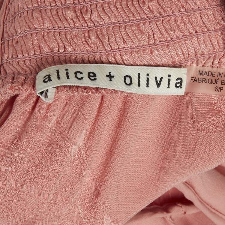 مملوكة مسبقًا Alice + Olivia Pink Jacquard Crepe Top S
