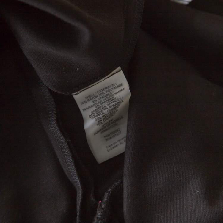 Pre Owned Alice + Olivia Black Stretch Knit Victoria Peplum Dress S