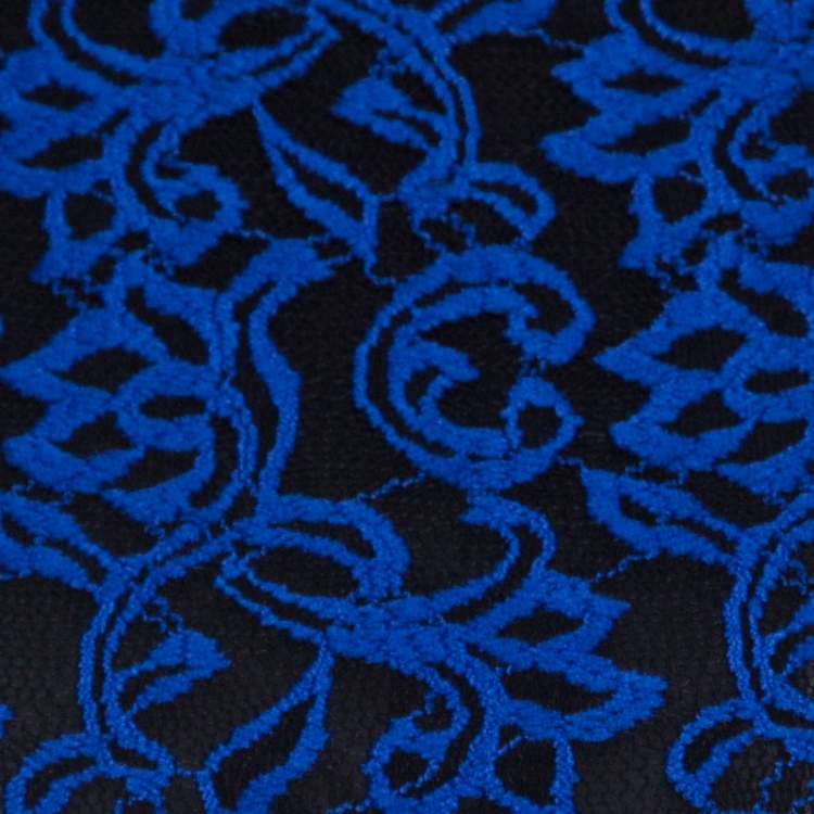 مملوكة مسبقًا Alice + Olivia Cobalt Blue Lace Long Sleeve Flared Maryanna Maxi Dress XS