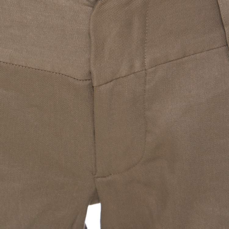 Pre Owned Alice + Olivia Beige Linen Cuff Shorts L