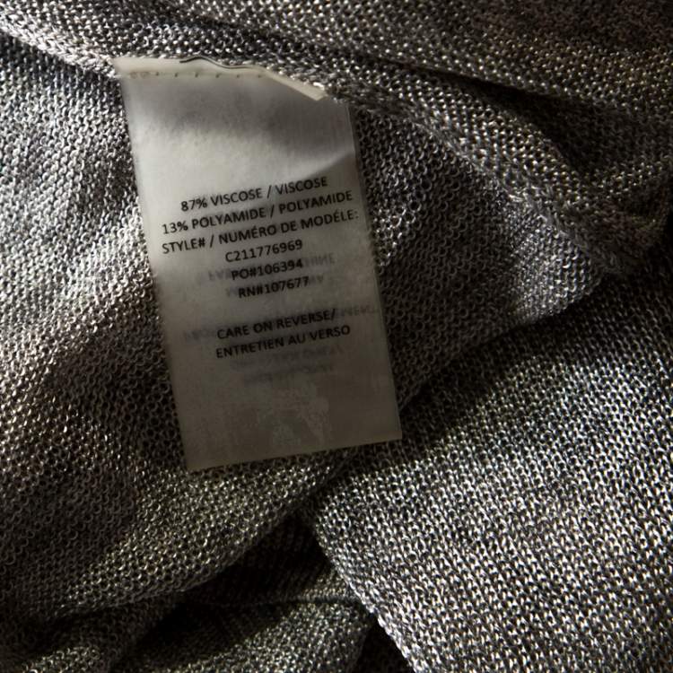 Pre Owned Alice + Olivia Grey Light Knit Wrap Front Draped Cardigan M 