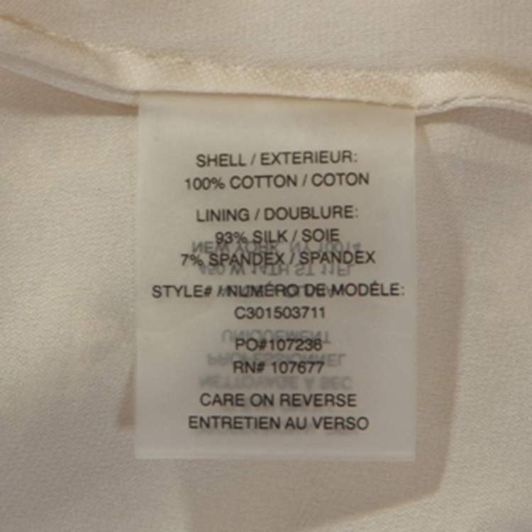 Pre Owned Alice + Olivia Cream Crochet Anora Maxi Dress M