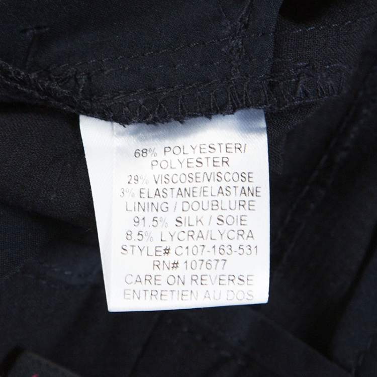 Pre Owned Alice + Olivia Dark Navy Checked Wide Leg Trousers S