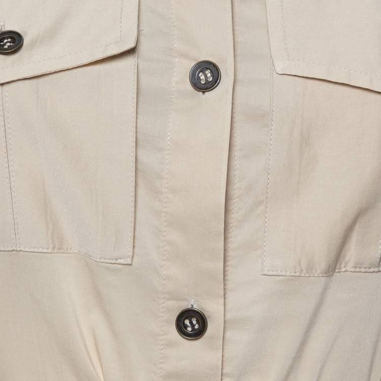 Pre Owned Alice + Olivia Beige Cotton Harper Safari Dress S