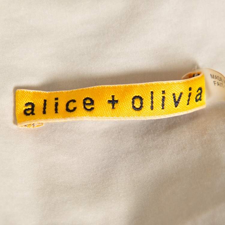 Pre Owned Alice + Olivia Beige Cotton Harper Safari Dress S