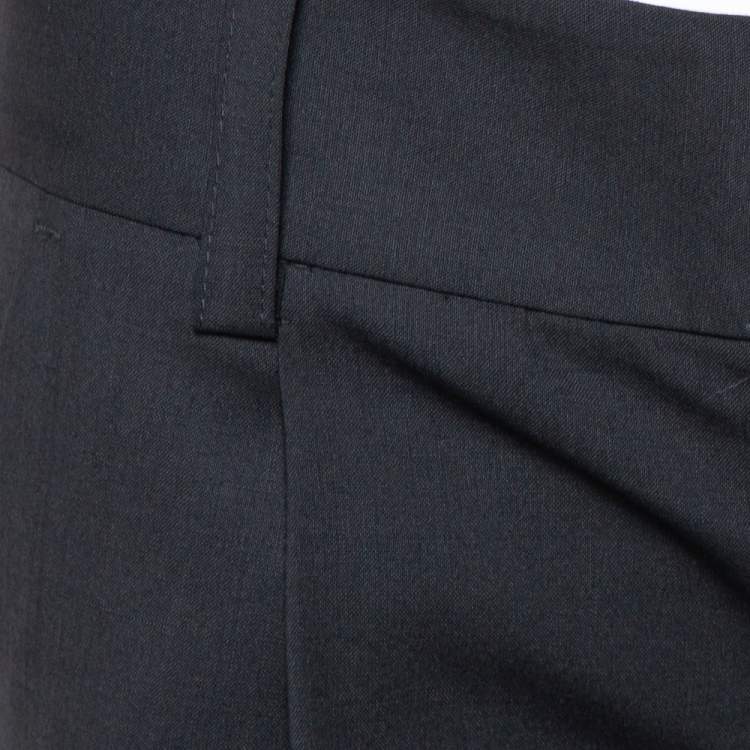 Pre Owned Alice + Olivia  Black Wool Crepe Wide Leg Trousers S