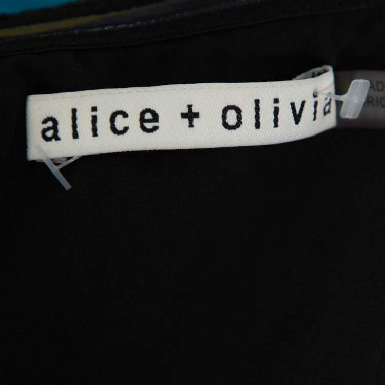 Pre Owned Alice + Olivia Black Lace Strapless Daisy Mini Dress L
