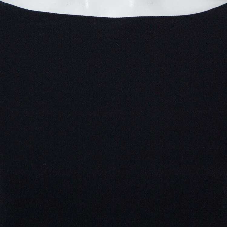 Pre Owned Alice + Olivia Black Silk Contrast Trim Kaftan Top S