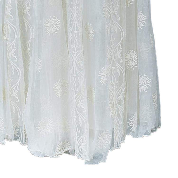 Pre Owned Alice + Olivia Louie Cream Lace Maxi Skirt M