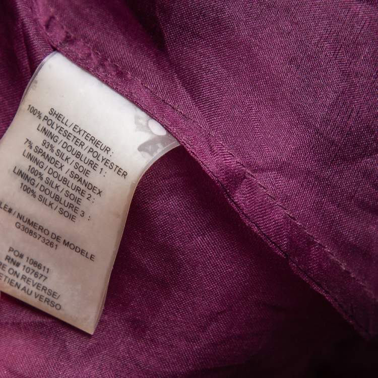 Pre Owned Alice + Olivia Purple Lace Open Back Fishtail Detail Gown S