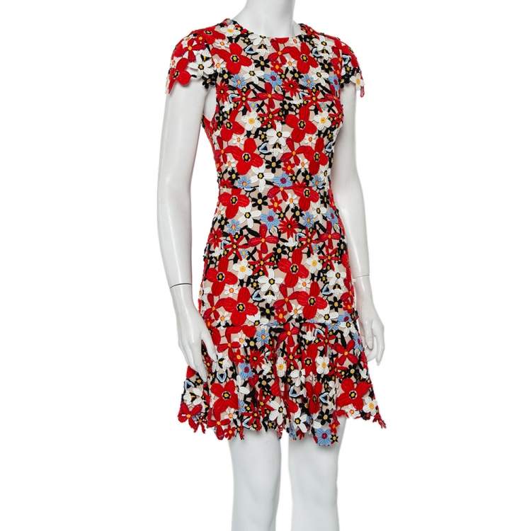 Alice Olivia Multicolor Floral Lace Imani Mini Dress S Alice Olivia TLC