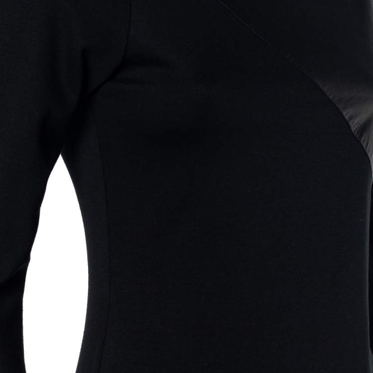 مملوكة مسبقًا Alice + Olivia Black Jersey Leather Paneled Sheath Dress M